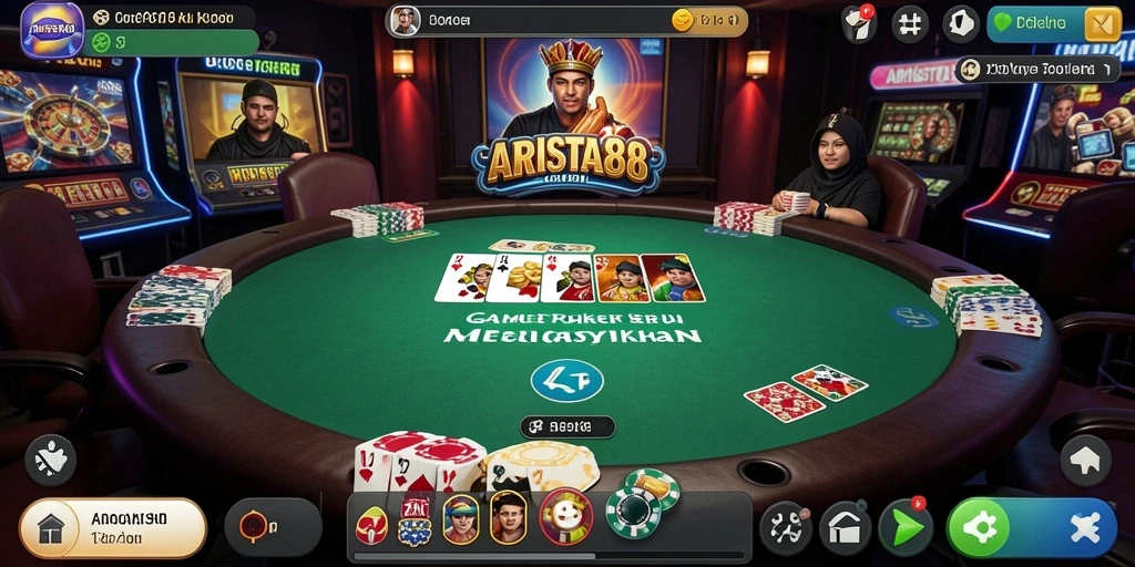Screenshot gameplay ARISTA88 yang menunjukkan keseruan permainan Poker.