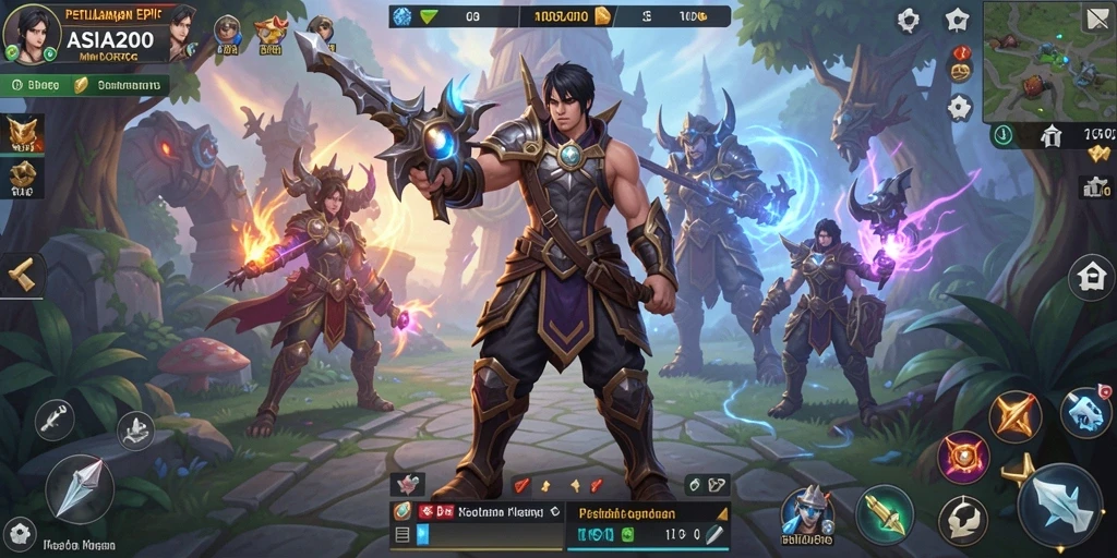 Tampilan gameplay ASIA200 yang penuh aksi dalam dunia MMORPG.