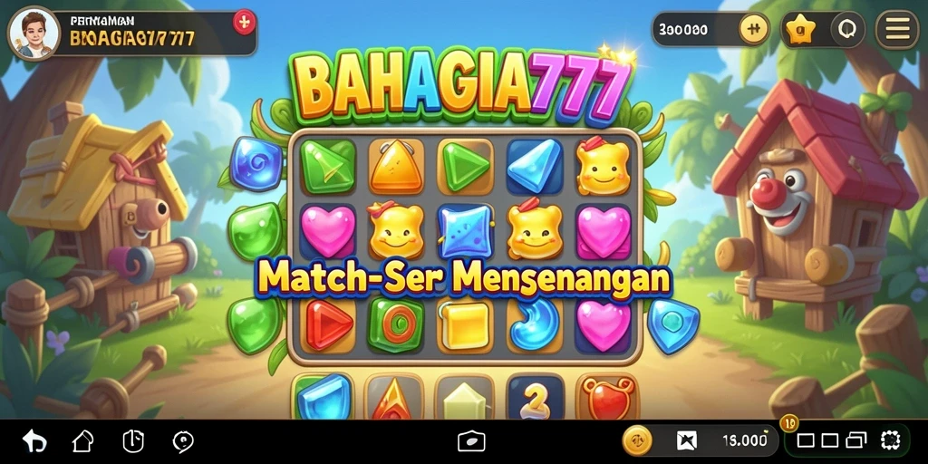 Gameplay BAHAGIA777 menampilkan keseruan mencocokkan objek.