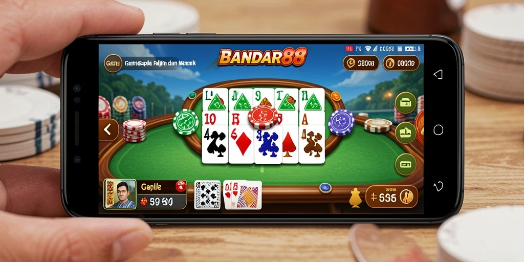 Screenshot gameplay BANDAR88 yang menampilkan aksi seru permainan Gaple.