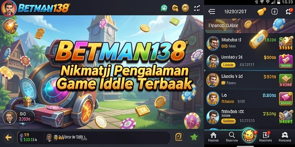 Screenshot utama BETMAN138 menampilkan gameplay santai dan progres karakter yang menarik.