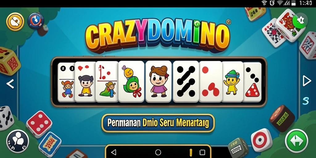 Screenshot utama CRAZYDOMINO menampilkan gameplay seru domino.