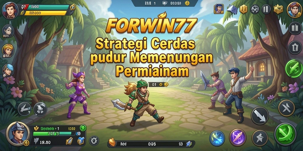 Screenshot gameplay FORWIN77 menunjukkan strategi seru dalam pertempuran.