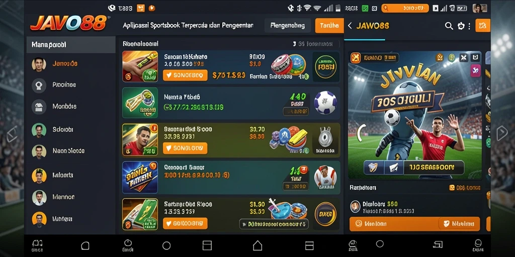 Tampilan menarik dari gameplay Sportsbook di JAVO88.