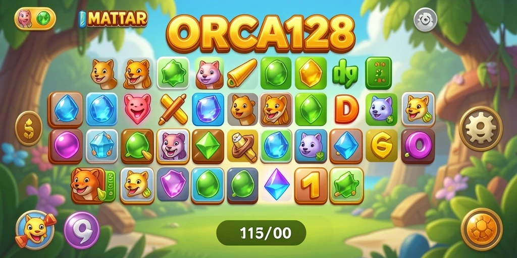 Tampilan gameplay seru dari ORCA128 yang penuh tantangan Match-3.