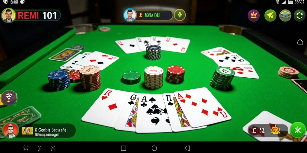 Screenshot REMI101 menunjukkan pemain sedang asyik bermain Gaple.