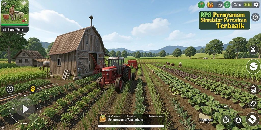 Gameplay seru di RP8 saat bertani dan merawat hewan.