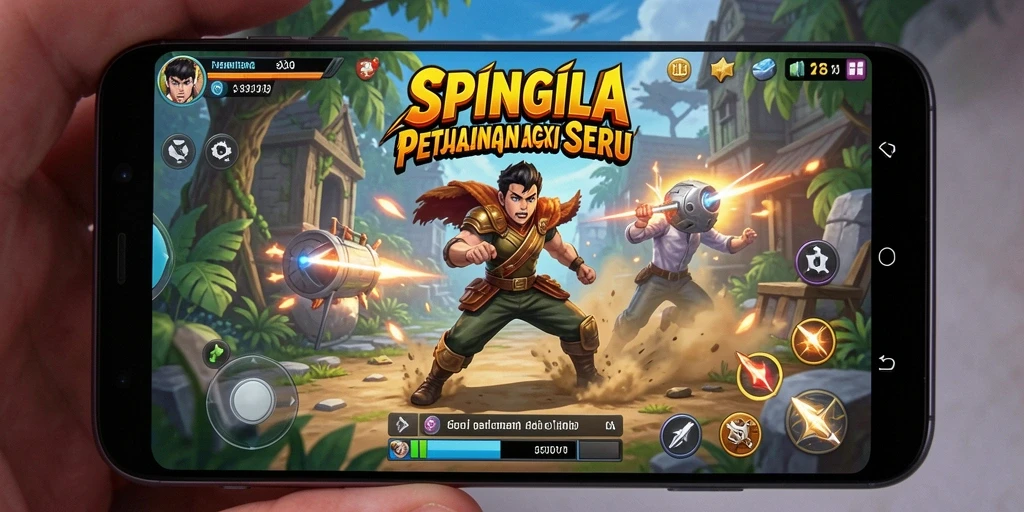 Tampilan gameplay SPINGILA yang mendebarkan dan penuh aksi.