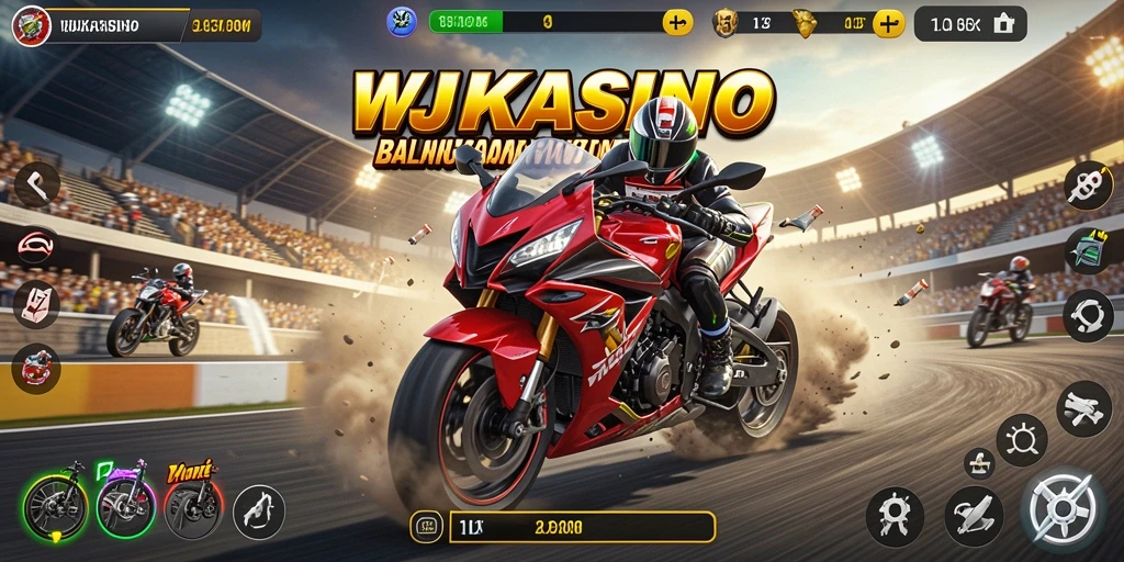 Gameplay seru WJKASINO dengan trek balapan yang menantang.